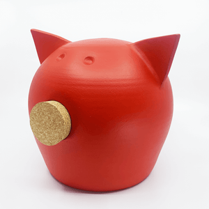 Personalised Handmade Ceramic Blackboard Piggy Bank Red Large