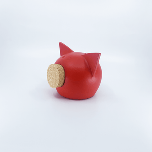 Personalised Handmade Ceramic Blackboard Piggy Bank Red Small