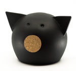 Personalised Handmade Ceramic Blackboard Piggy Bank Black Medium