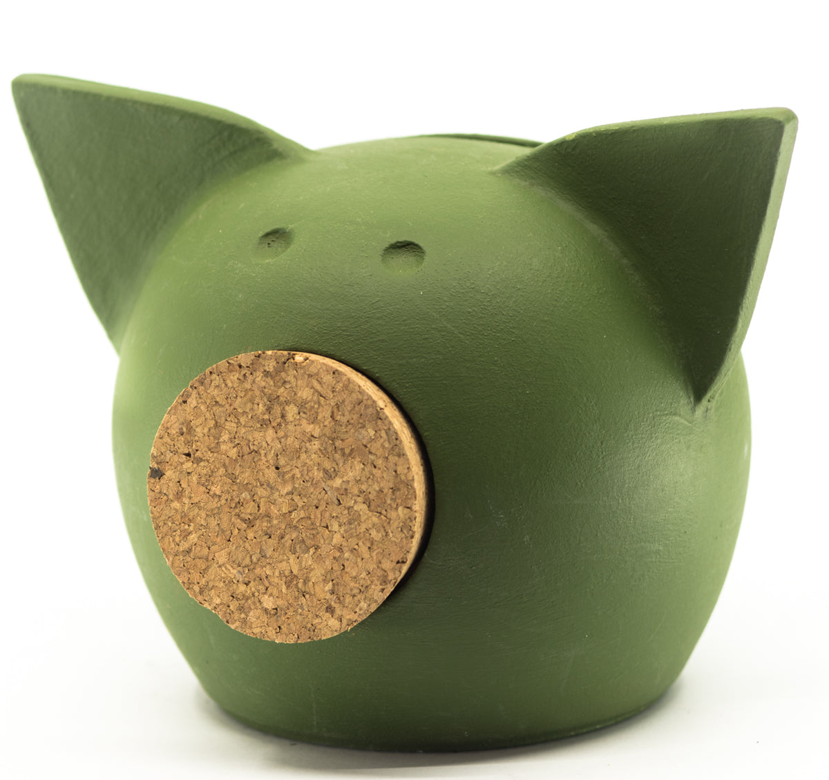 Personalised Handmade Ceramic Blackboard Piggy Bank Green Small