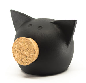 Personalised Handmade Ceramic Blackboard Piggy Bank Black Extra Small