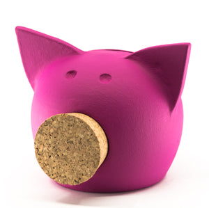 Personalised Handmade Ceramic Blackboard Piggy Bank Pink Extra Small